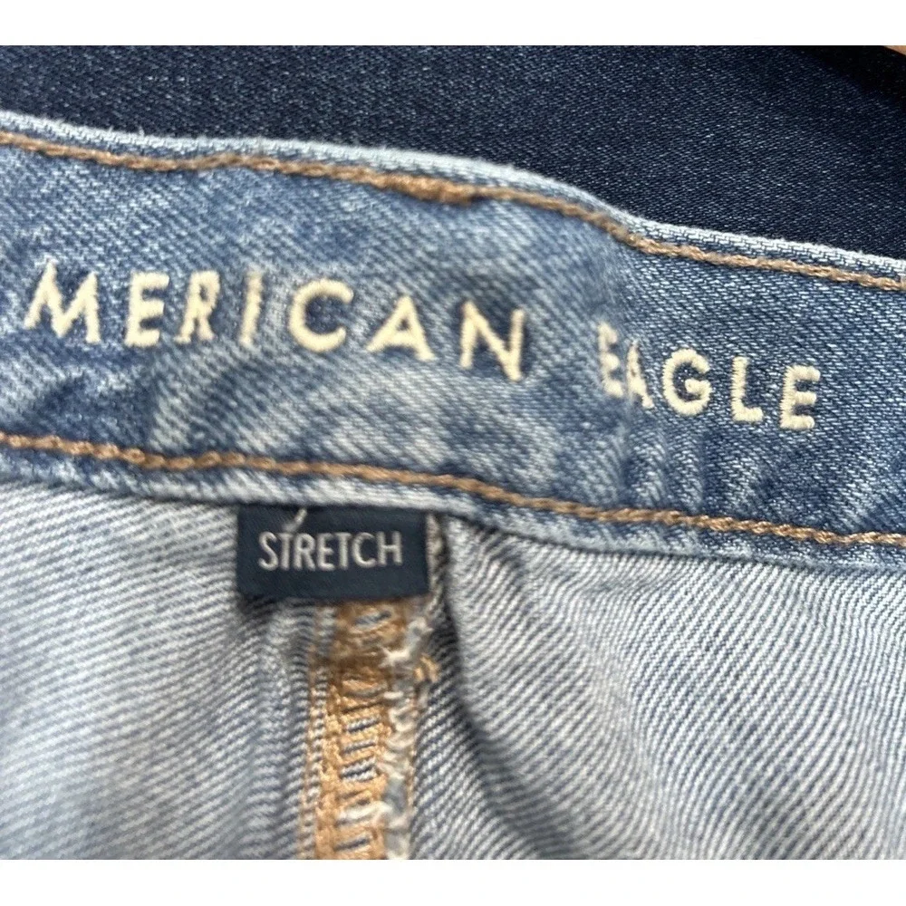 American Eagle‎ Stretch High Rise Straight Jeans Women's 12 Loose Fit NO Pilling